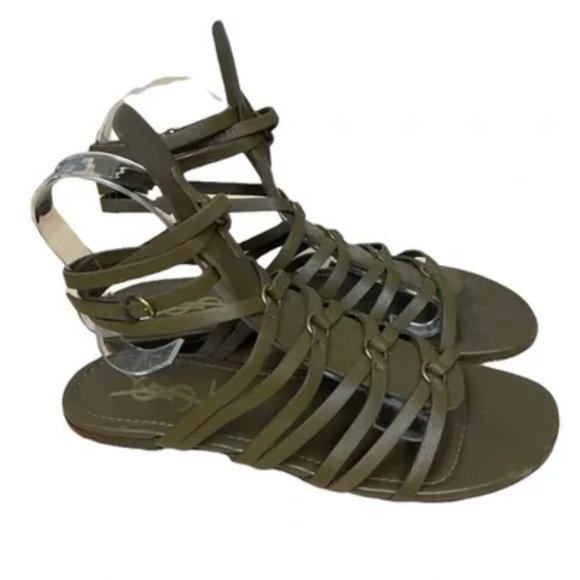 YVES SAINT LAURENT BROWN GOYA GLADIATOR SANDAL W/ BOX - Picture 2 of 8